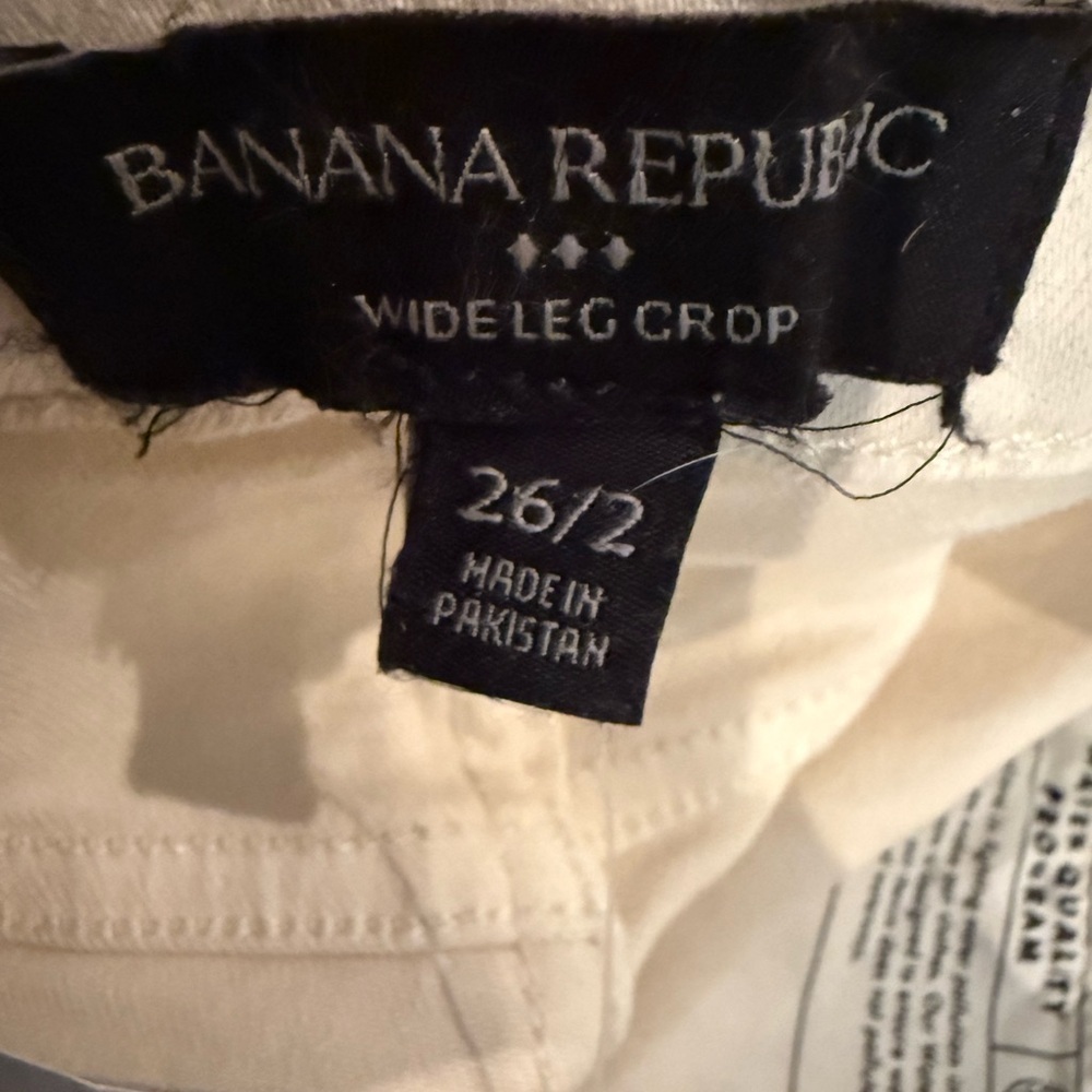 Banana Republic Cream High Rise Wide Leg Crop Jeans Size 26 Modern Minimalist - Picture 10 of 10